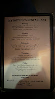 My Mother's Restaurant Menu Photo 3