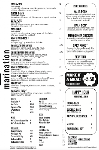 Marination Menu Photo 1