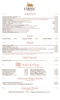 Empire Steak House West Menu Photo 1