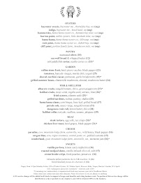 The Walrus and the Carpenter Menu Photo 1