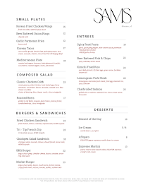 Sam's American Eatery Menu Photo 1