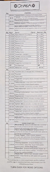 Ohana Belltown Menu Photo 1