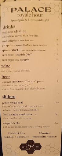 Palace Kitchen Menu Photo 1