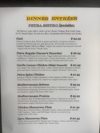 Petra Mediterranean Bistro Menu Photo 4