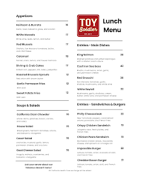 Toy Soldier Menu Photo 4